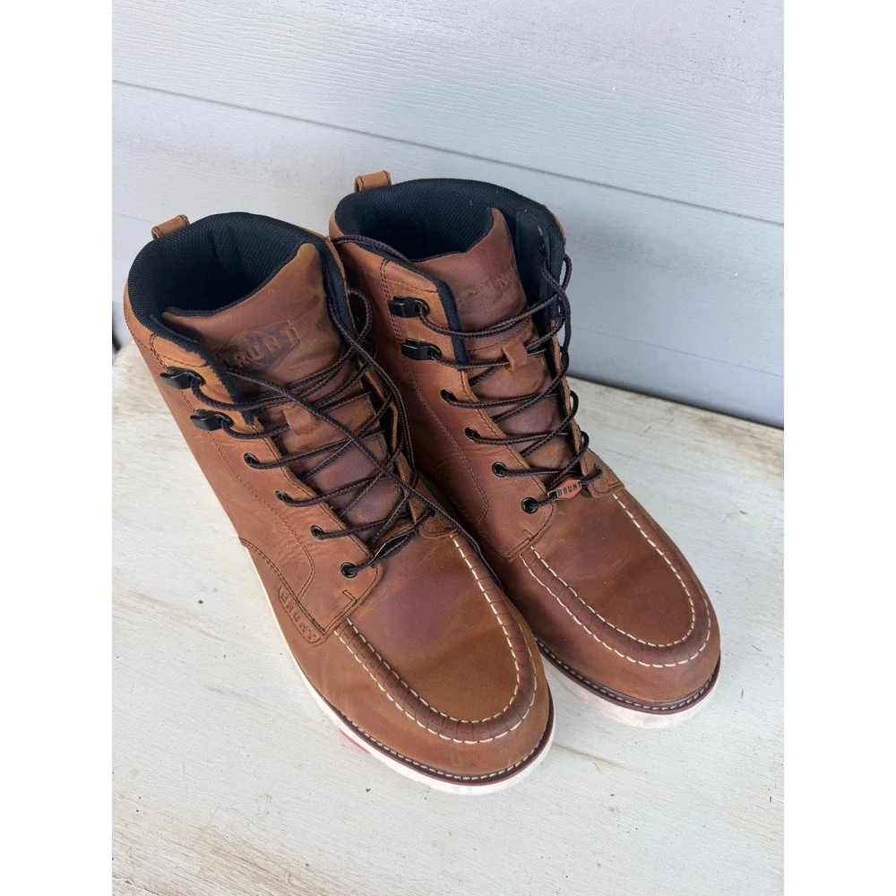 Brunt Marin Work Boots Mens 14 Brown Leather Waterproof Moc Toe ASTM F2892-18 EH